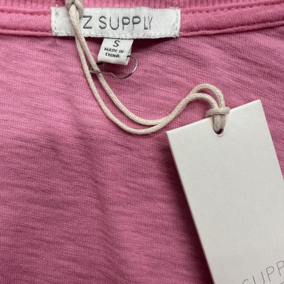 Z SUPPLY Sleep Shirt Tee S Pink V Neck Rolled Short Sleeves Lightweight Lounge - Picture 6 of 12